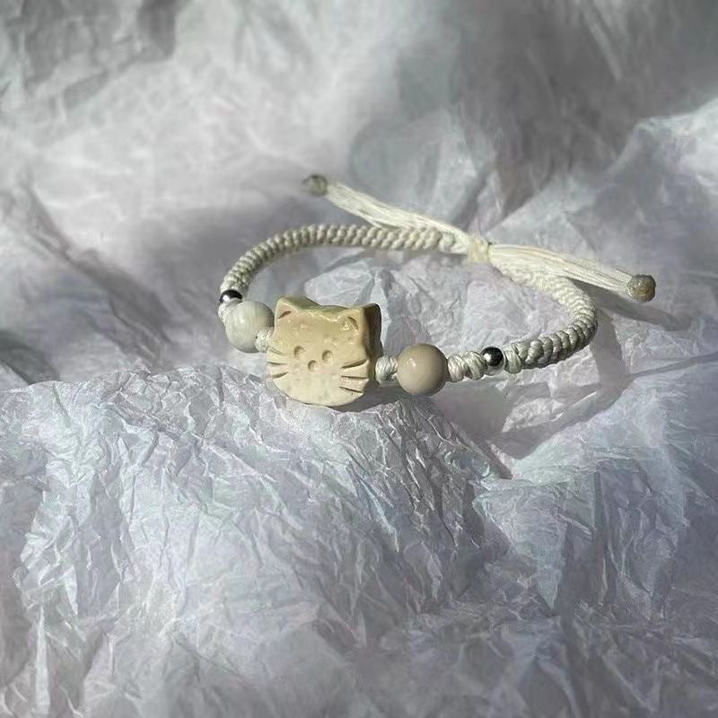 Bracelet Tressé Chat De Dessin Animé