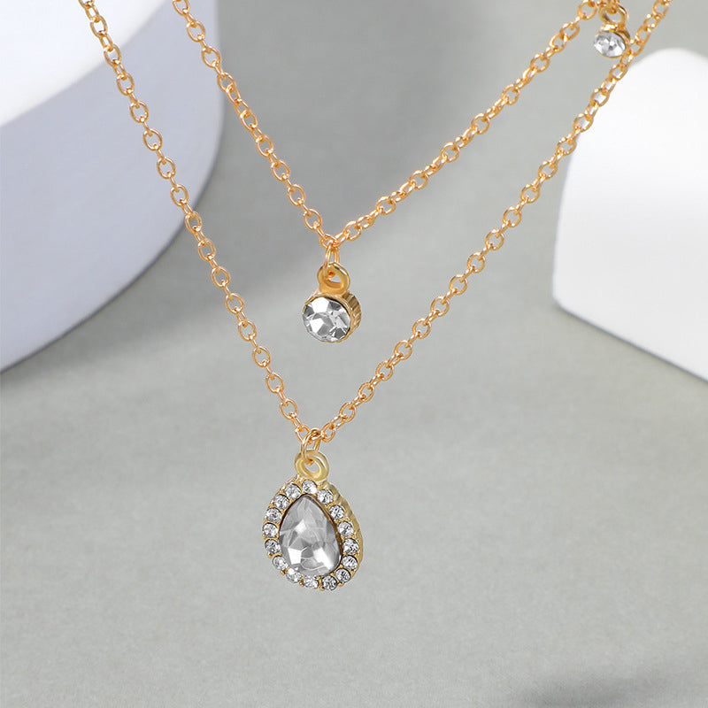 Collier Pendentif Goutte D'Eau Vintage
