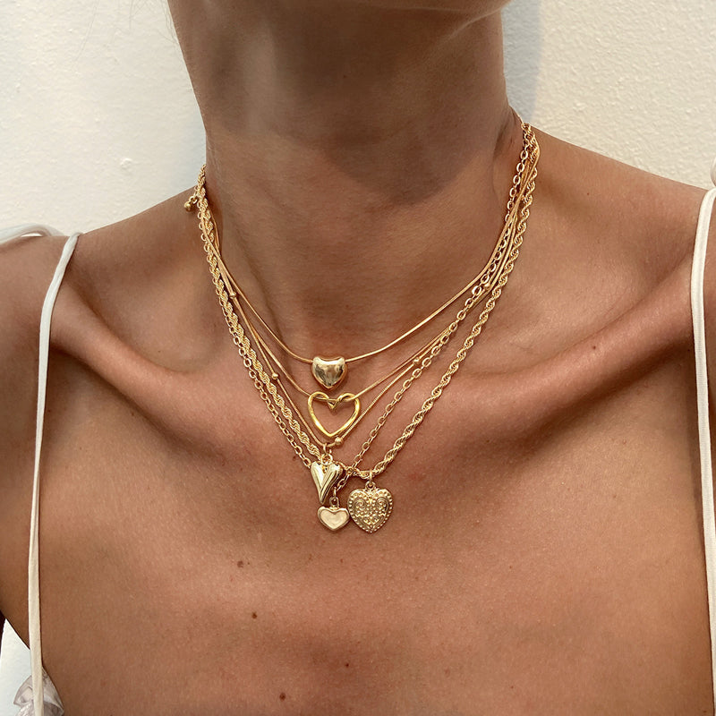 Ensemble De Collier Pendentif Coeur
