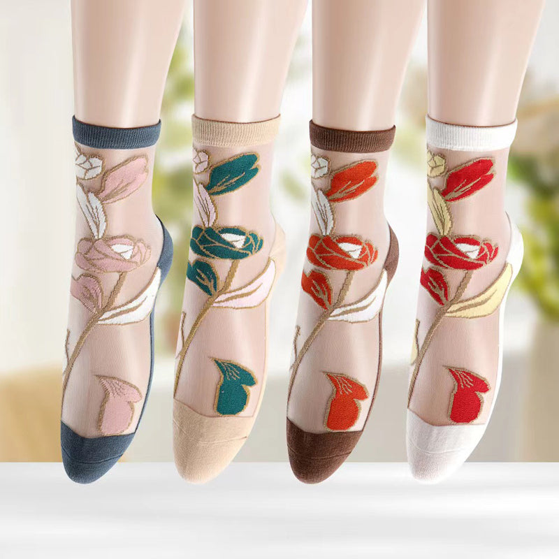 Chaussettes Fleuries Respirantes