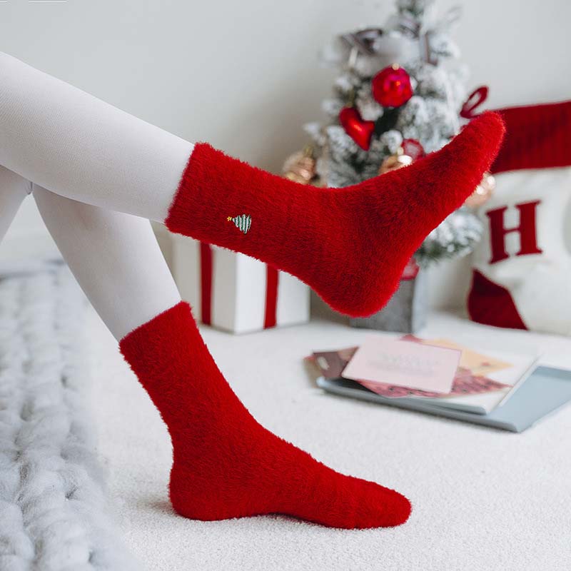 Chaussettes De Noël Chaudes En Peluche