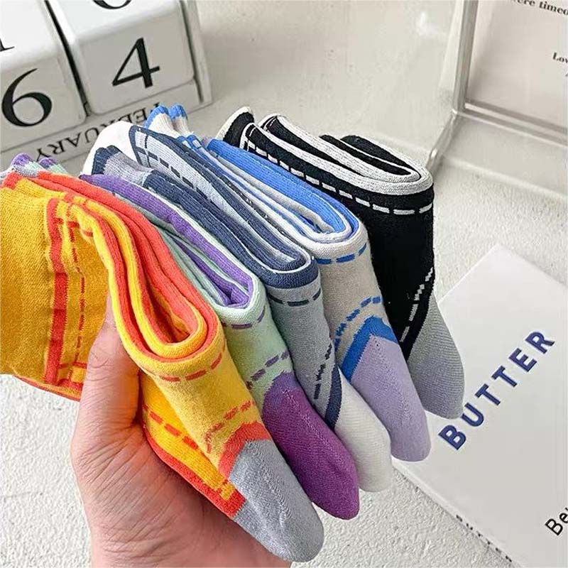 Chaussettes Décontractées À Blocs De Couleurs