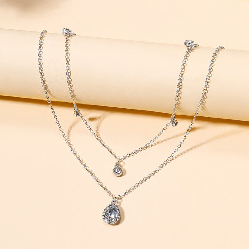 Collier Pendentif Goutte D'Eau Vintage