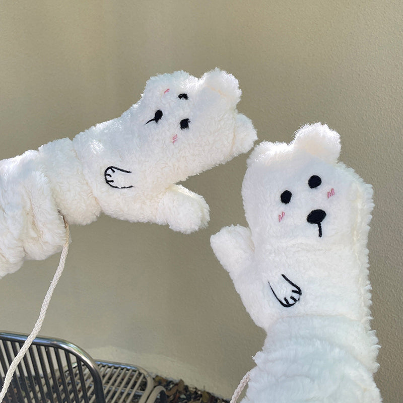 Gants Chauds En Peluche De Dessin Animé