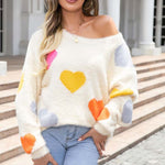 Pull En Tricot À Motif Coeur