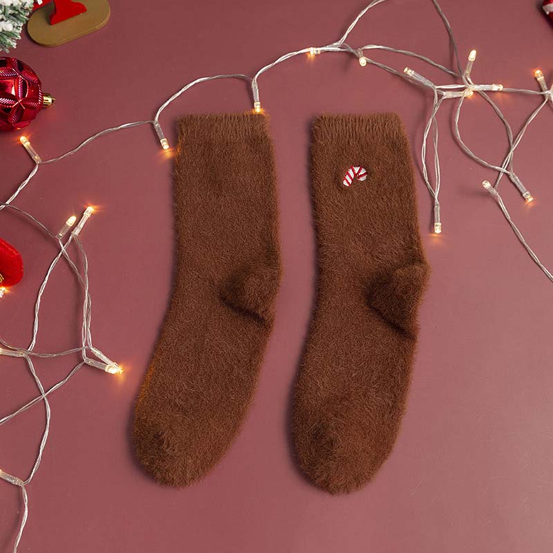 Chaussettes De Noël Chaudes En Peluche