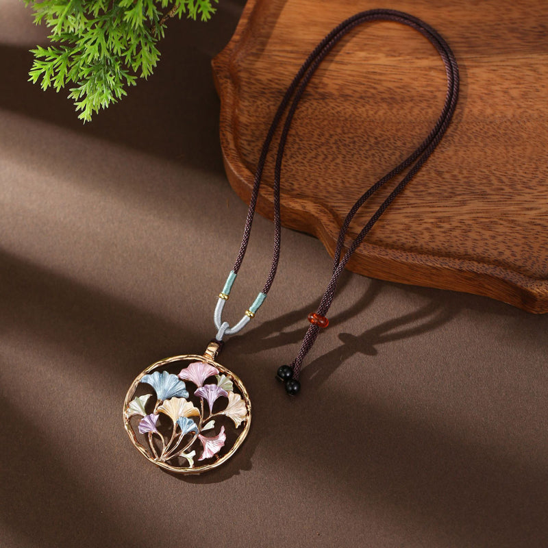Collier Pendentif Feuille Vintage