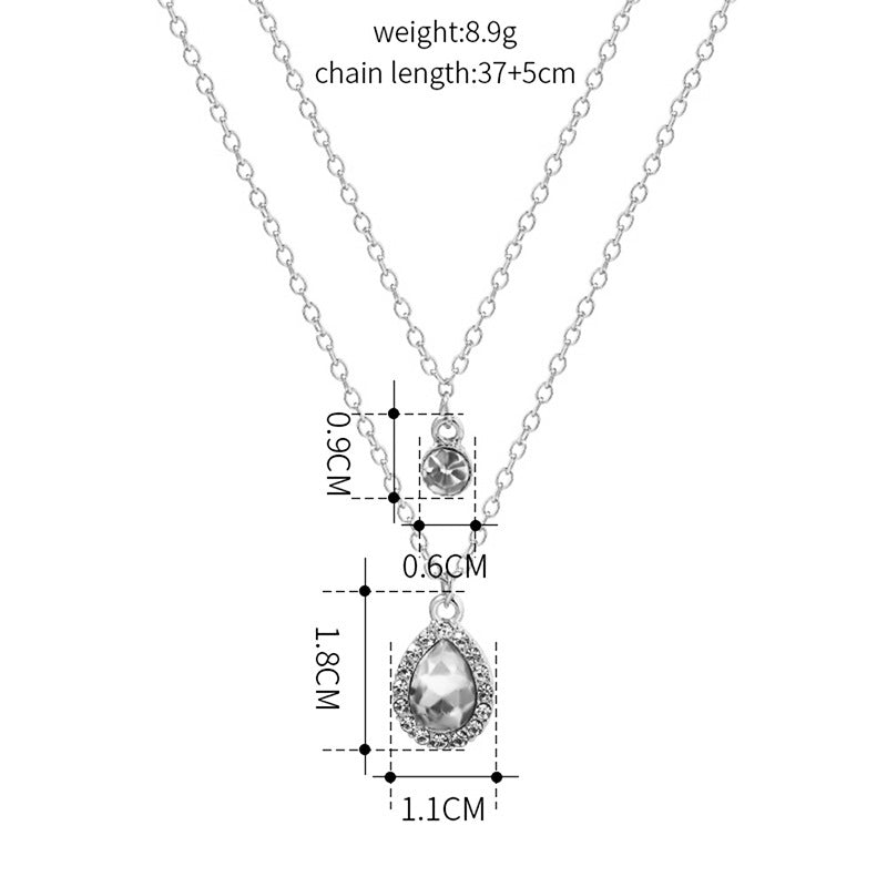 Collier Pendentif Goutte D'Eau Vintage