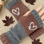 Gants Chauds À Motif Coeur