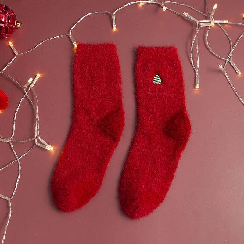 Chaussettes De Noël Chaudes En Peluche