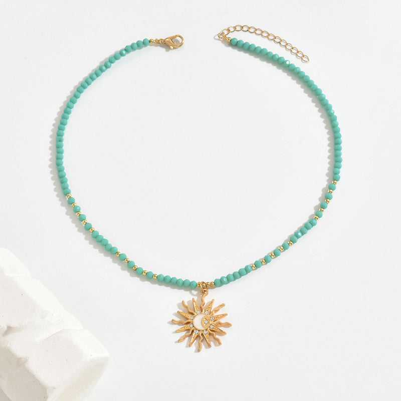 Collier Pendentif Soleil Bohème