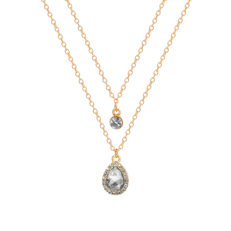 Collier Pendentif Goutte D'Eau Vintage