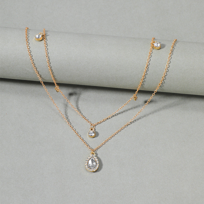 Collier Pendentif Goutte D'Eau Vintage