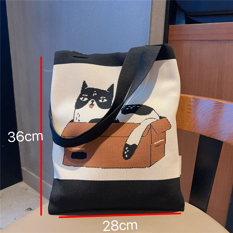 Sac Tricoté Chat De Dessin Animé