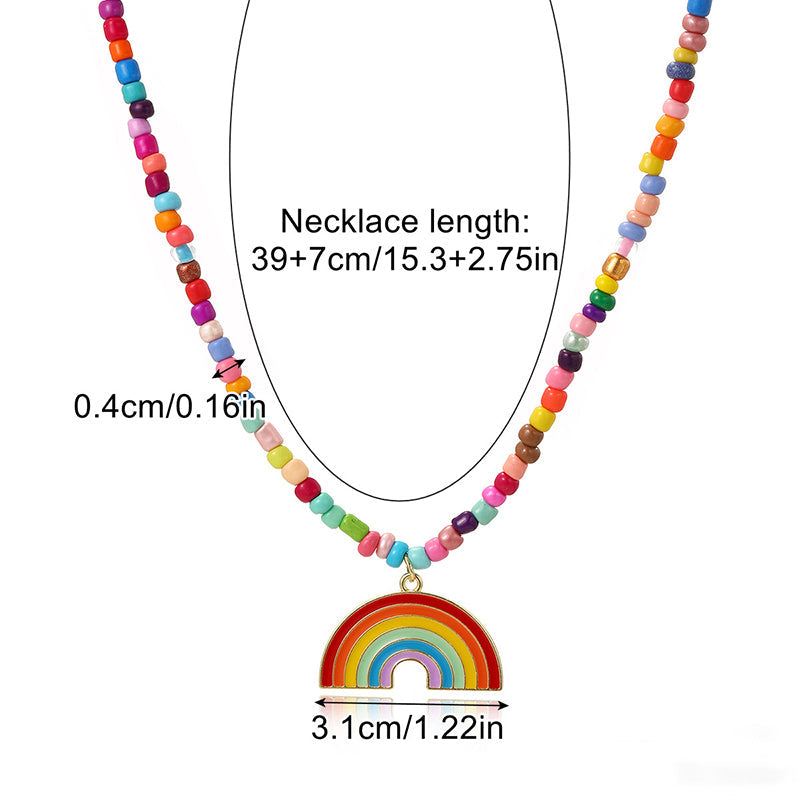 Collier Pendentif Arc-En-Ciel