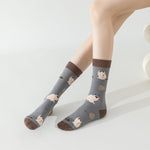 Chaussettes À Imprimé Chat Vintage