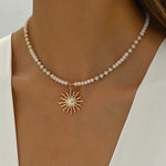 Collier Pendentif Soleil Bohème