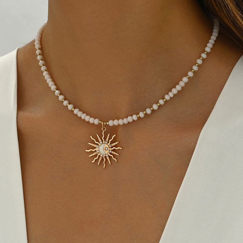 Collier Pendentif Soleil Bohème