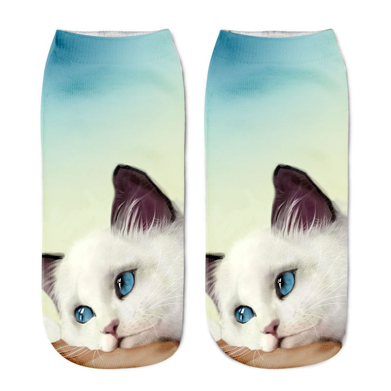 Chaussettes Créatives À Imprimé Chat