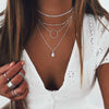 Collier Pendentif Goutte D'Eau Vintage