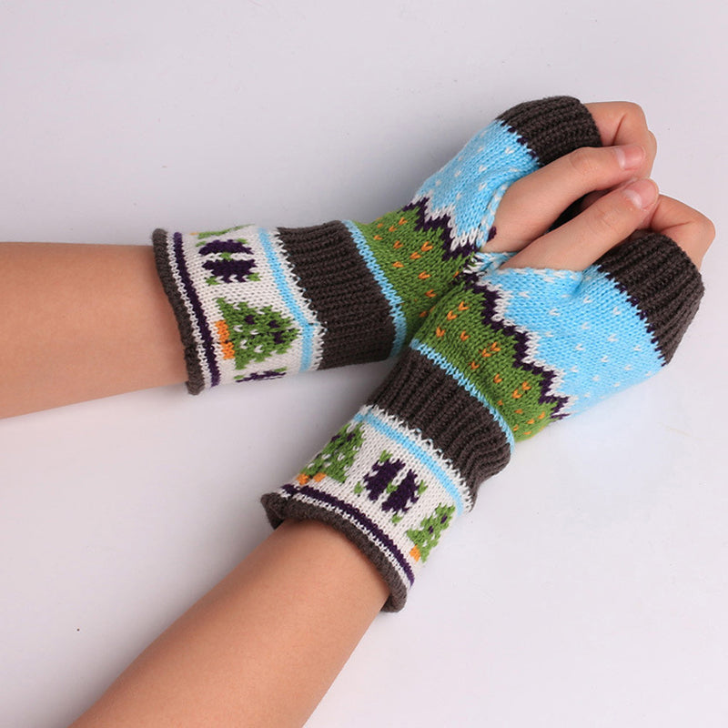 Gants Tricotés De Noël