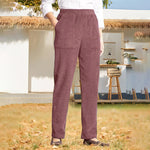 Pantalon Décontracté De Couleur Uni