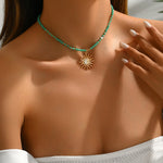 Collier Pendentif Soleil Bohème