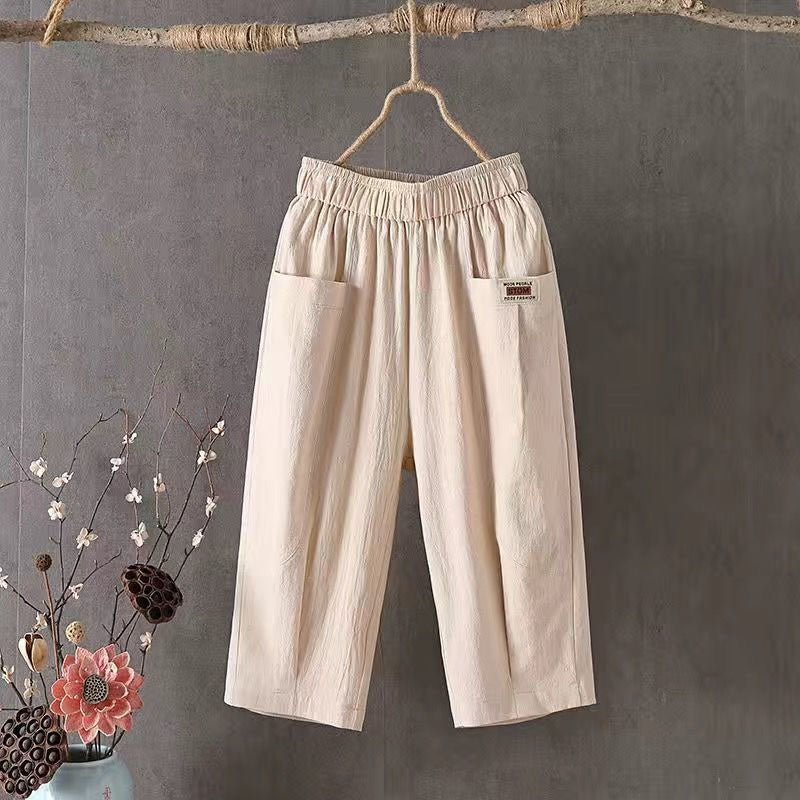 【Coton Et Lin】Pantalon Décontracté Confortable