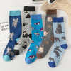 Chaussettes À Imprimé Chat Vintage