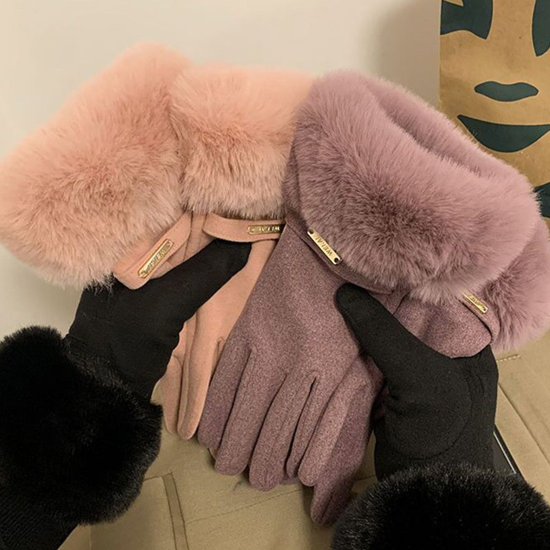 Gants Chauds De Couleur Unie