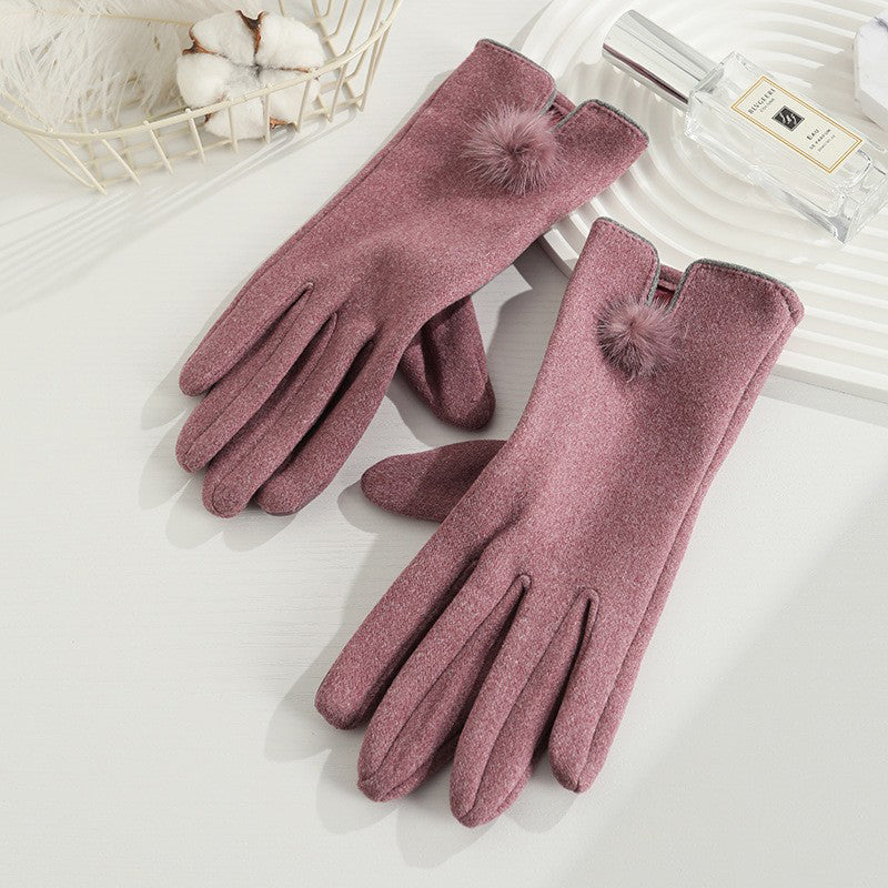 Gants Chauds De Couleur Unie