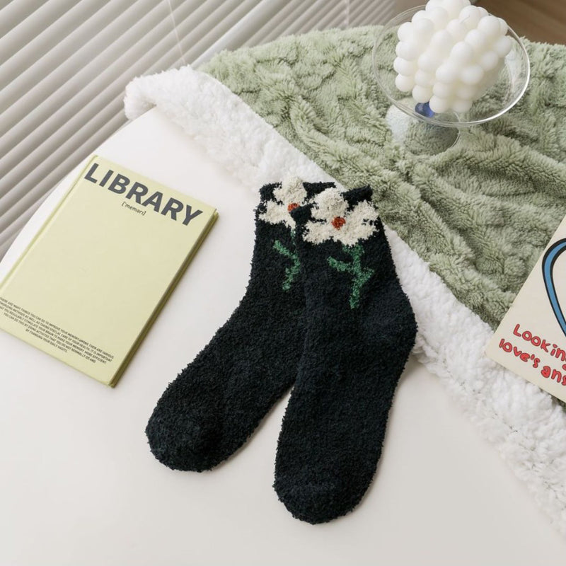 Chaussettes Chaudes À Fleurs