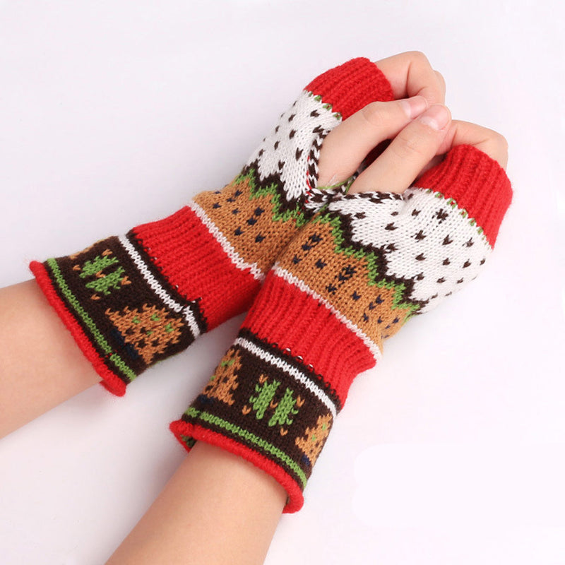 Gants Tricotés De Noël
