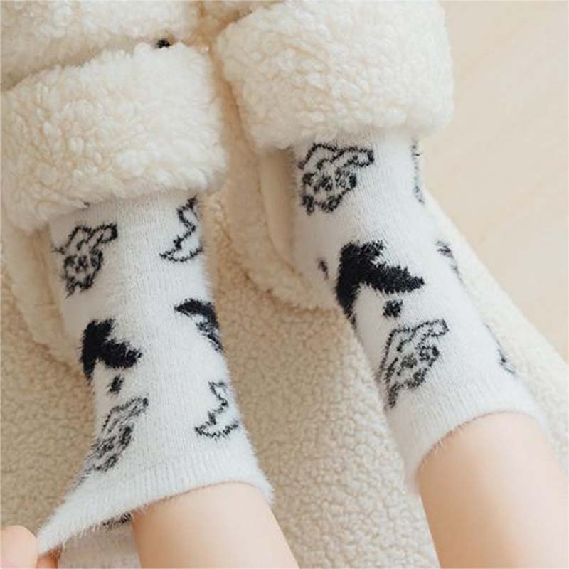 Chaussettes En Peluche Chat De Dessin Animé