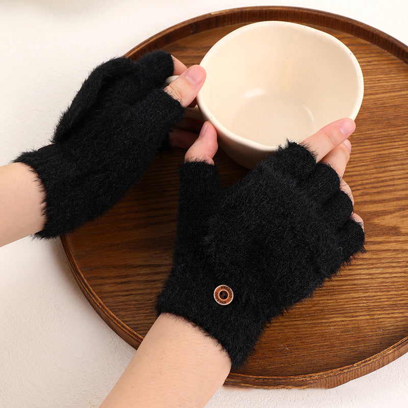 Gants Chauds De Couleur Unie