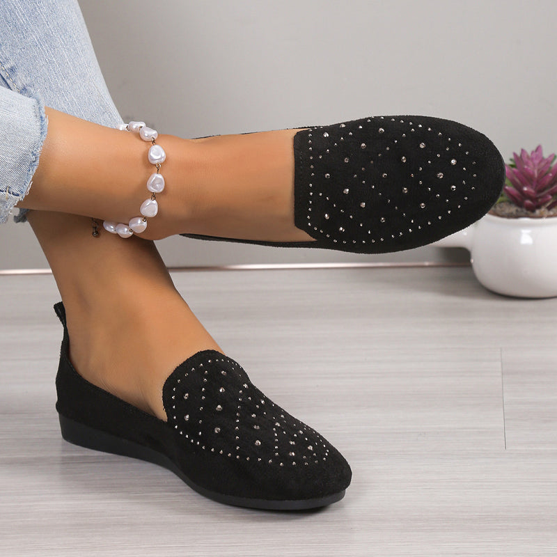 Chaussures Plates Ornées De Strass