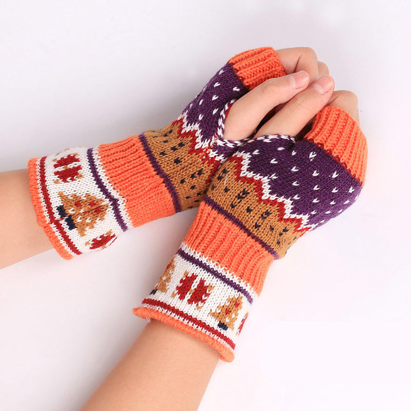 Gants Tricotés De Noël