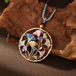 Collier Pendentif Feuille Vintage