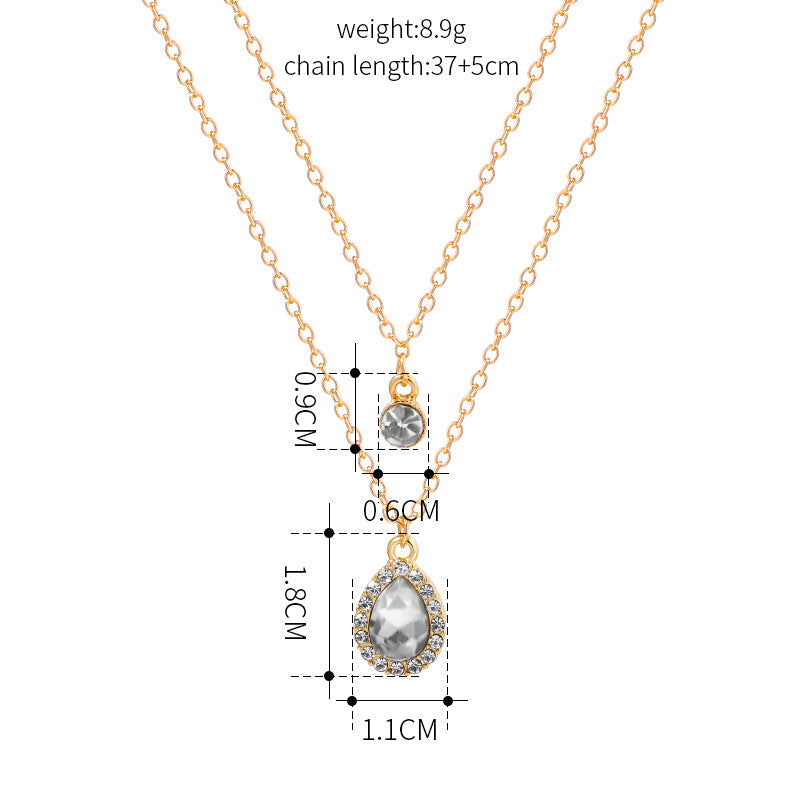Collier Pendentif Goutte D'Eau Vintage