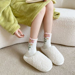 Chaussettes Chaudes À Fleurs