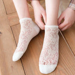 Chaussettes Respirantes En Jacquard Fleuri