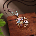 Collier Pendentif Feuille Vintage