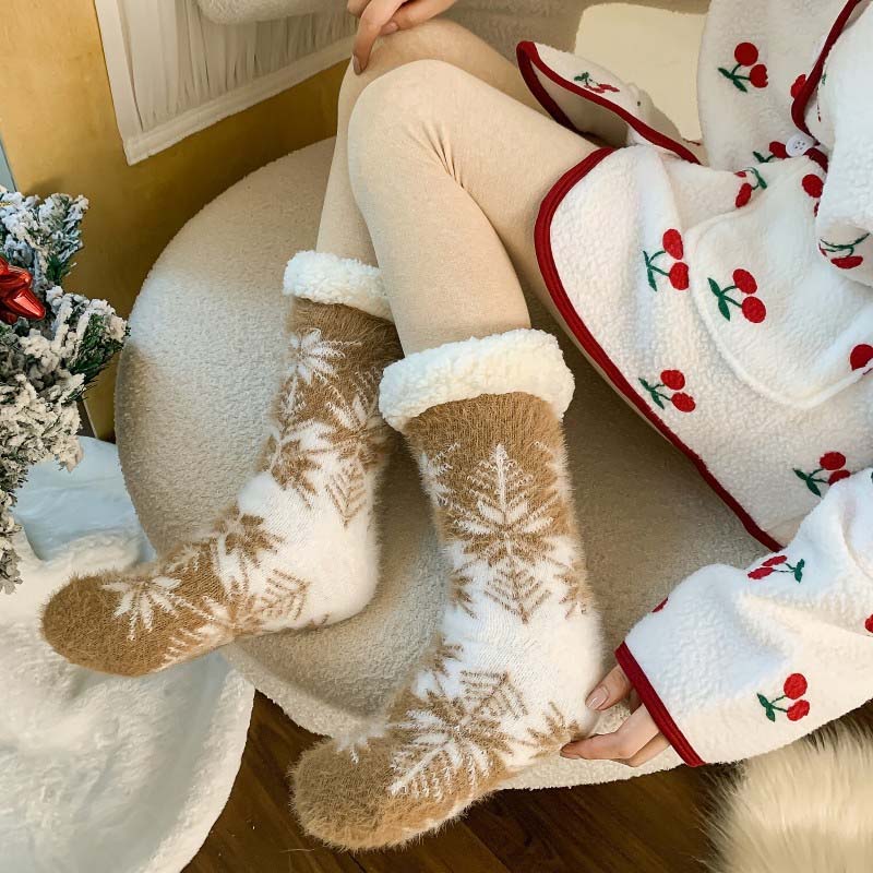 Chaussettes Chaudes Antidérapantes De Noël