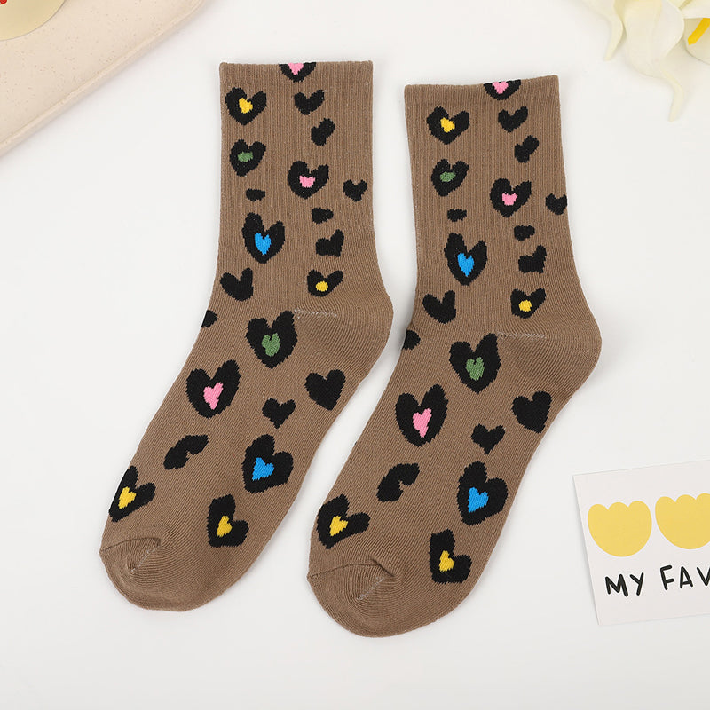 Chaussettes Décontractées À Imprimé Coeur