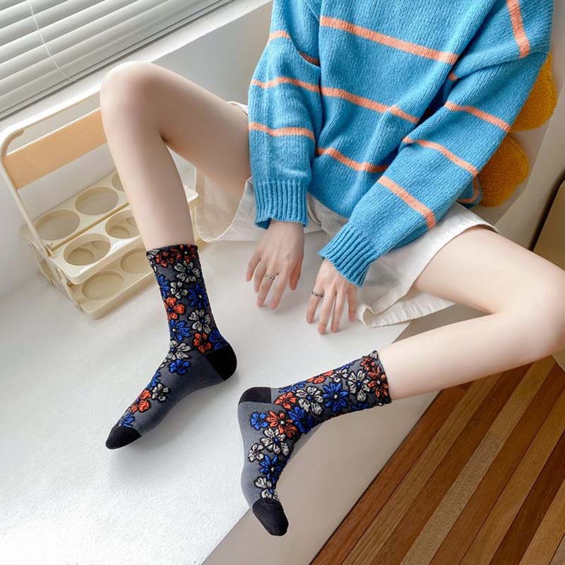 Chaussettes Fleuries Vintage