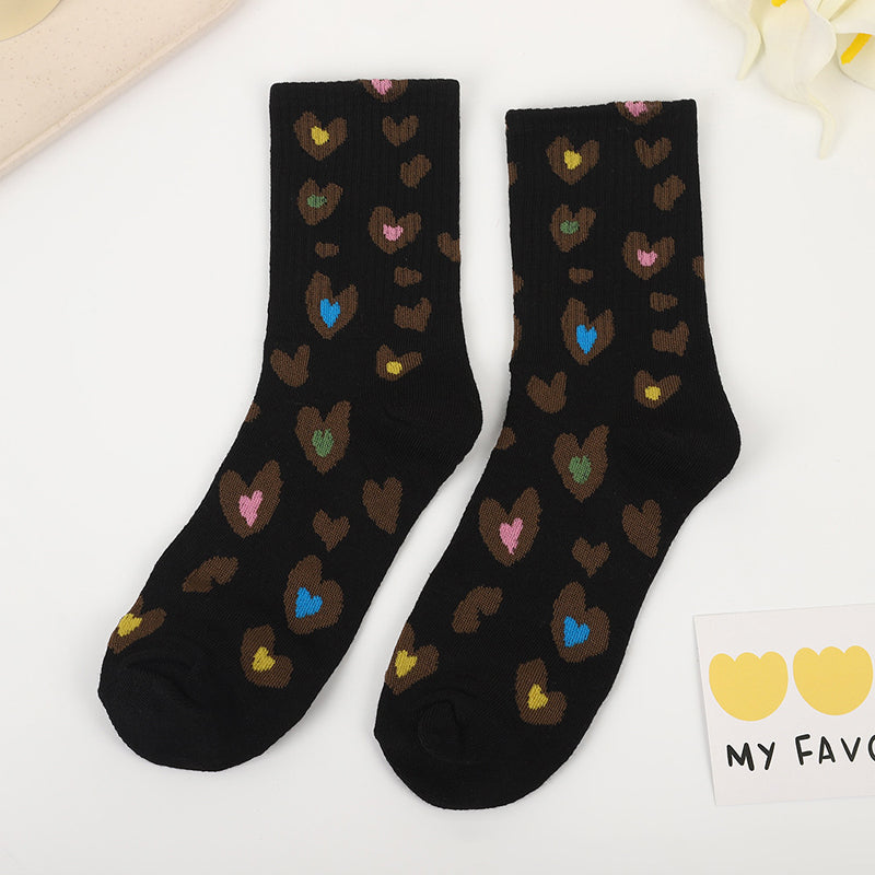 Chaussettes Décontractées À Imprimé Coeur