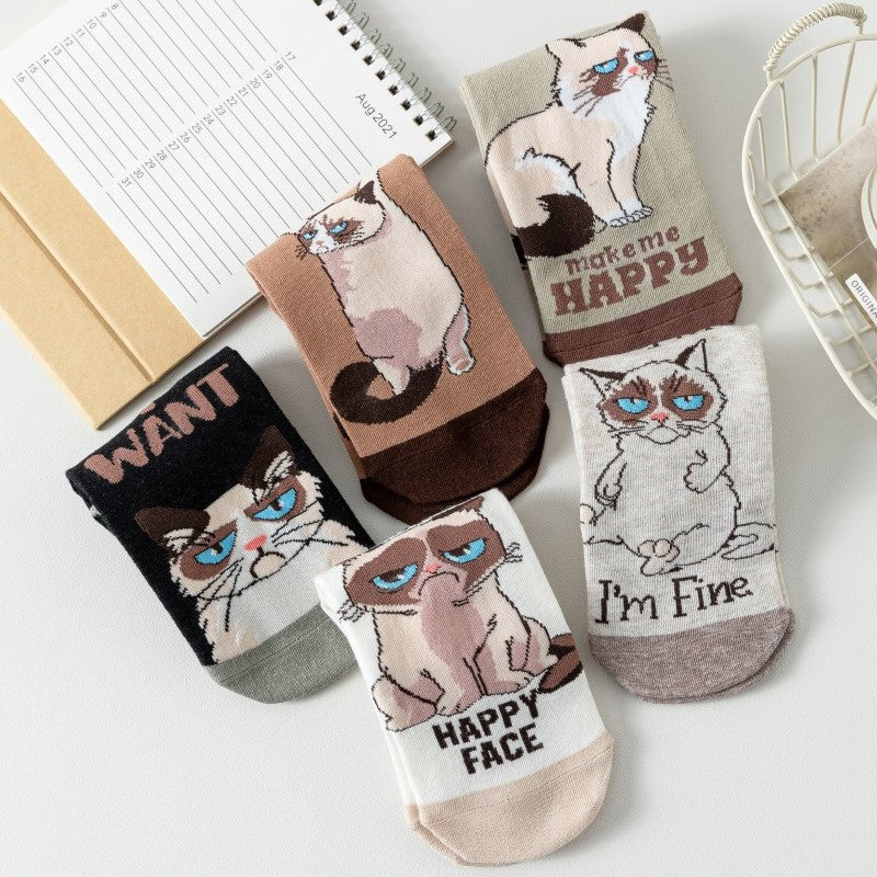Chaussettes Créatives À Imprimé Chat