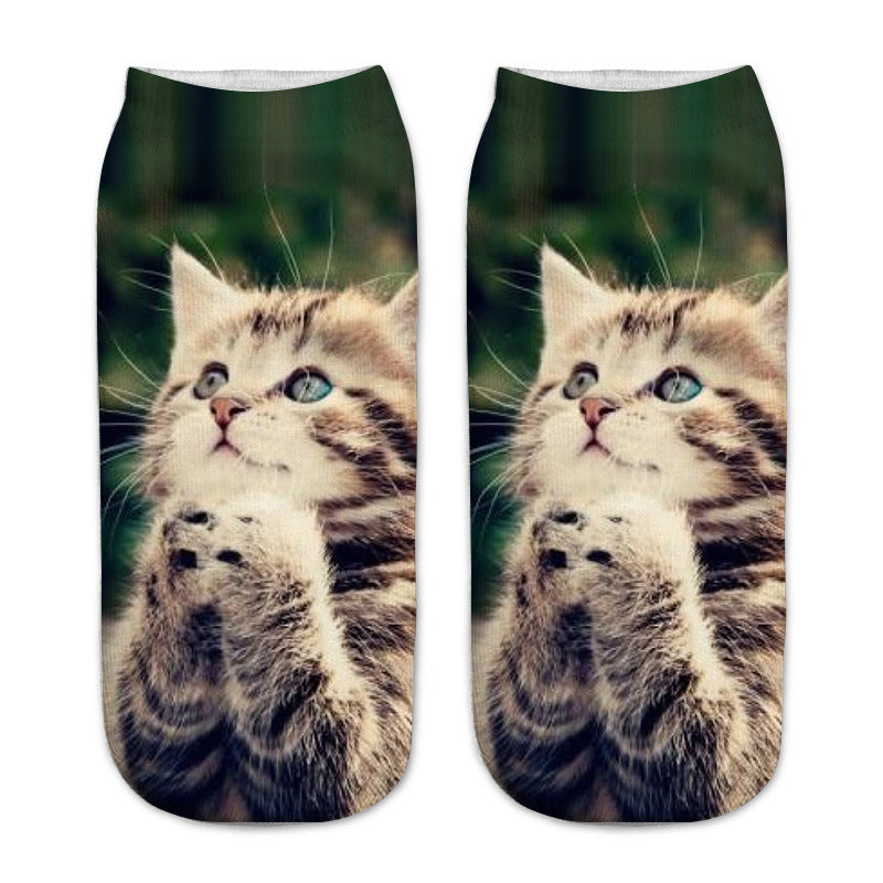 Chaussettes Créatives À Imprimé Chat