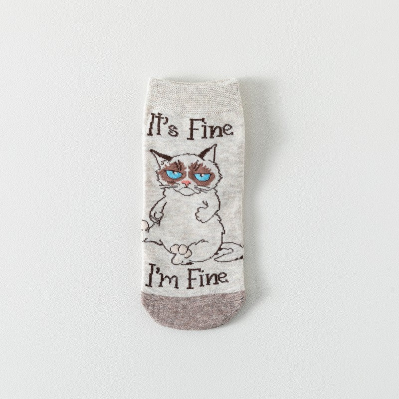 Chaussettes Créatives À Imprimé Chat