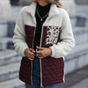 Manteau En Peluche Chaude Patchwork